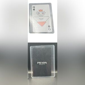 Queen Of Spades Prada Beauty Playing Cards with the card protector